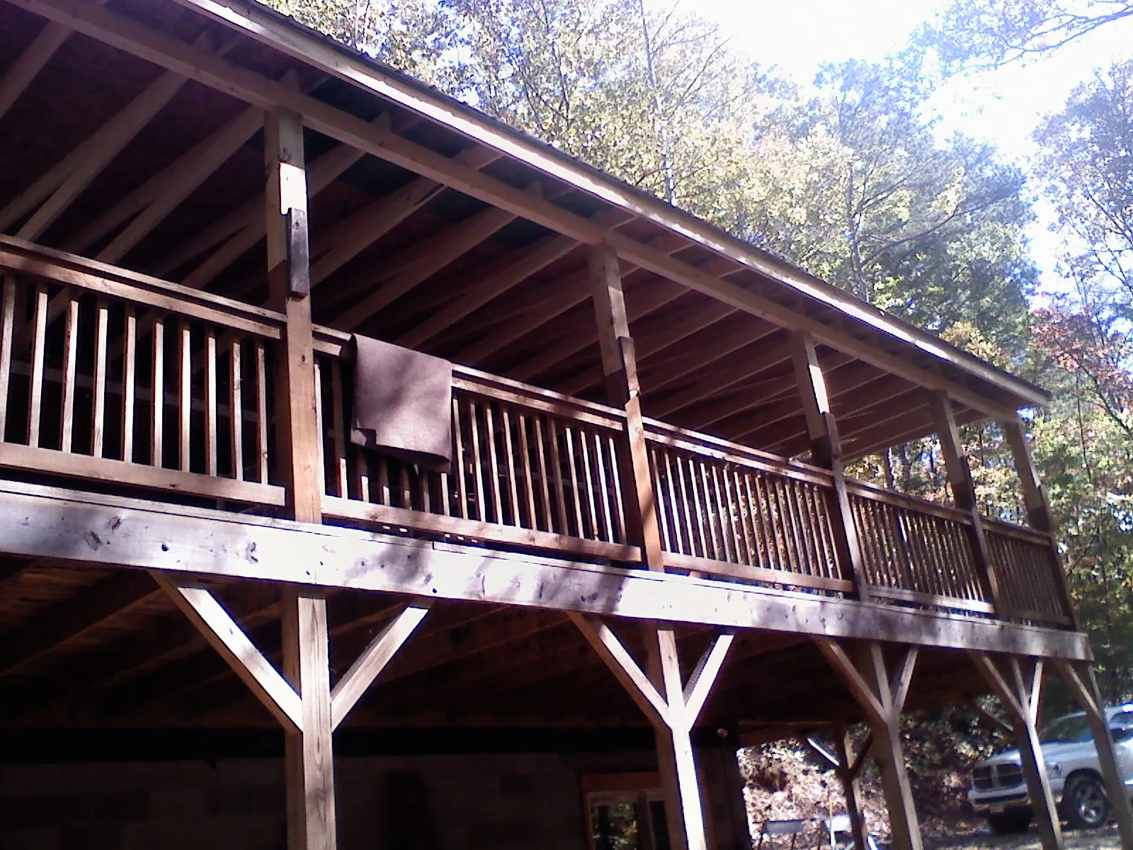 Timber framing under a new elevated porch and deck — Roof Leak Repair in Medusa by Roofing Brothers